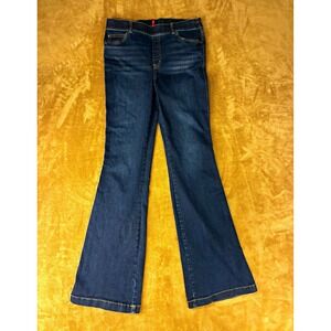 SPANX Womens Jeans XL Tall Midnight Shade Blue Flare Pull On Denim 36" Inseam